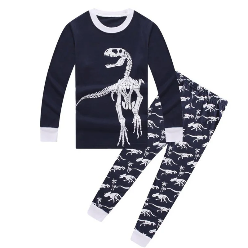 Новинка 2019 Рождественская Пижама топ с динозавром ночная рубашка космическим