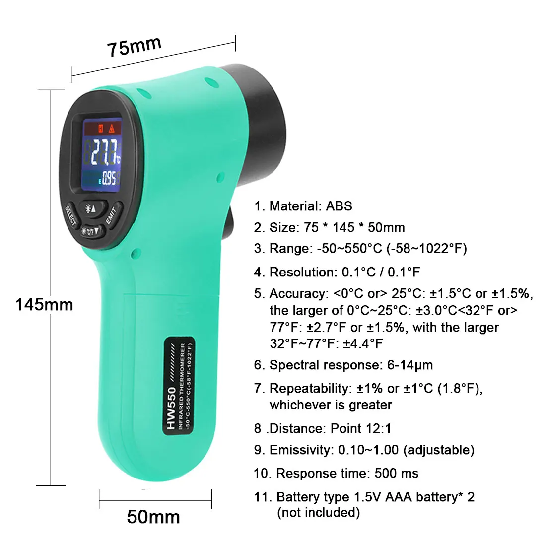 

Non-Contact Infrared Kitchen Thermometer Household BBQ Meat Milk Food Temperature Gun Electronic Thermometers Measuring Tools