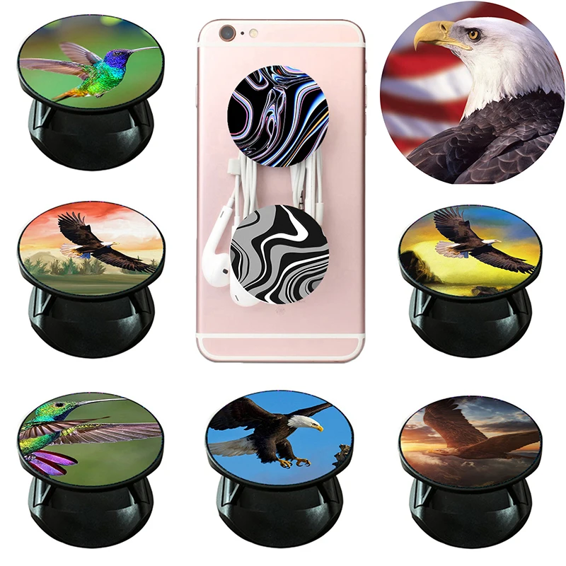 

Round Flying eagle Mobile Phone Holder Expanding Stand Grip Pocket Socket Support Anti-Fall Foldable Universal for Smartphone