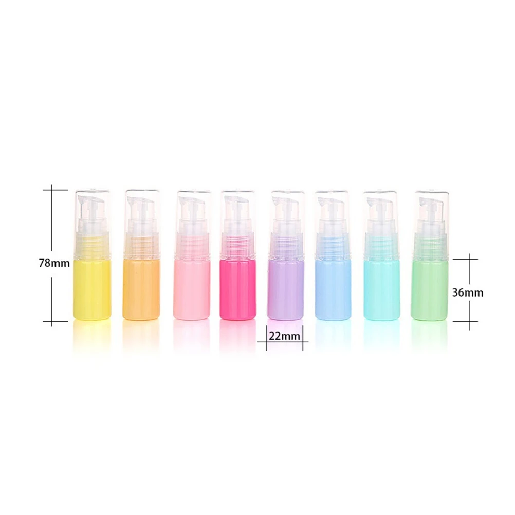 

2Pcs 10ML Refillable Atomizer Storage Bottle Travel Perfume Bottle Macaron Color Bottle Mini Empty Spary Candy Plastic Bottle