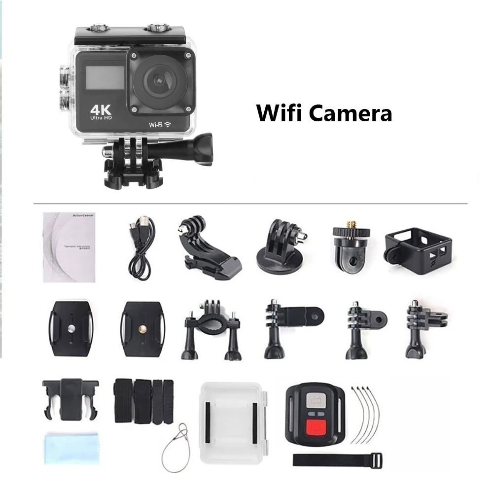 

Touch Screen WiFi Action Camera 4K Ultra HD 30fps Waterproof DV With Remote Helmet Video Recording Cameras Outdoor Sports Cam