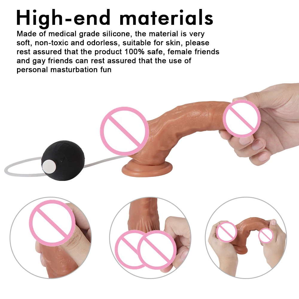 Реалистичный силиконовый эякуляционный фаллоимитатор YUELV с присоской точка G