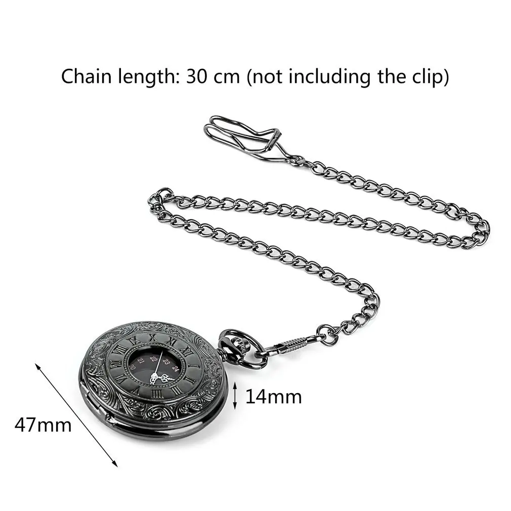 

HOT Fashion Quartz Steampunk Pocket Watch Vintage Roman Number Men Women Fob Watch With Sweater Necklace Chain