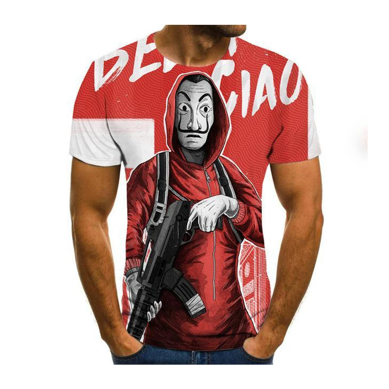 

Male/Female Clown T-Shirt Horror 3D Printing All-Match Fashion T-Shirt Short-Sleeved Role-Playing Trend Personality Clown T-Shir