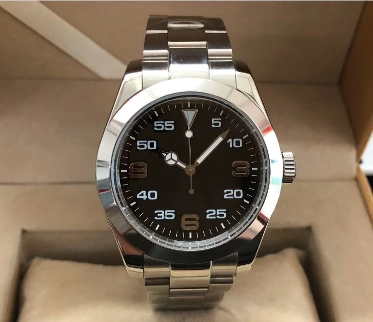Сапфировое стекло 40 мм парниш черный циферблат Азиатский автоматический