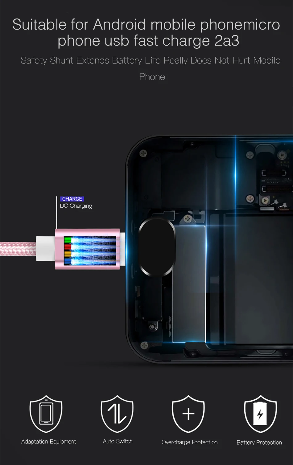 25 см 1m 1,5 m 2m 3M USB кабель с микро USB зарядное устройство кабель Micro-USB с длинным кабелем для зарядки зарядное устройство для Android провод для Samsung J3 J5 J7 Redmi 8 7 7A