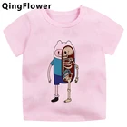 Мальчиков с проектом из мультфильма Время приключений Детская одежда Футболка для девочки детский топ-футболка с коротким рукавом с изображением e девушка костюм дизайнерскими графическими dziecko, футболка с короткими рукавами для детей