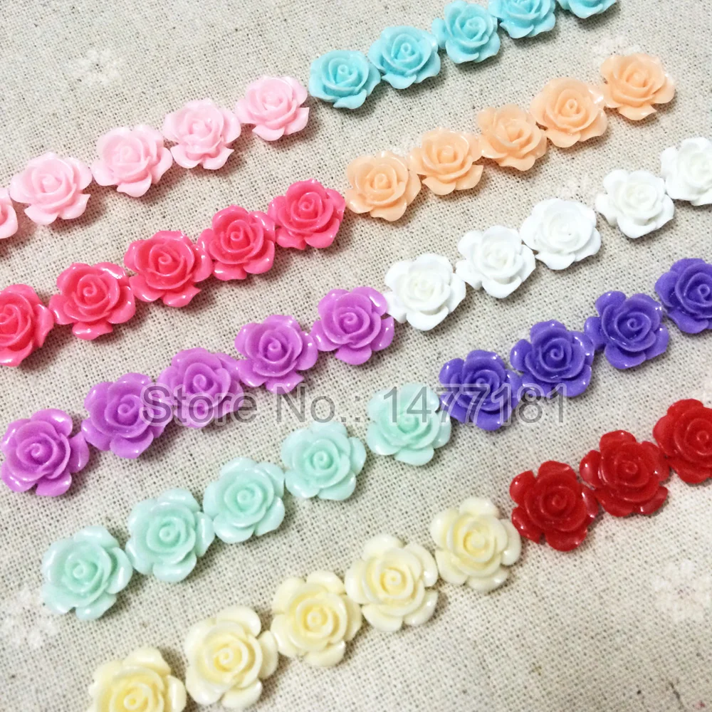 50 шт. разноцветные полимерные украшения Роза плоские бусины для скрапбукинга DIY