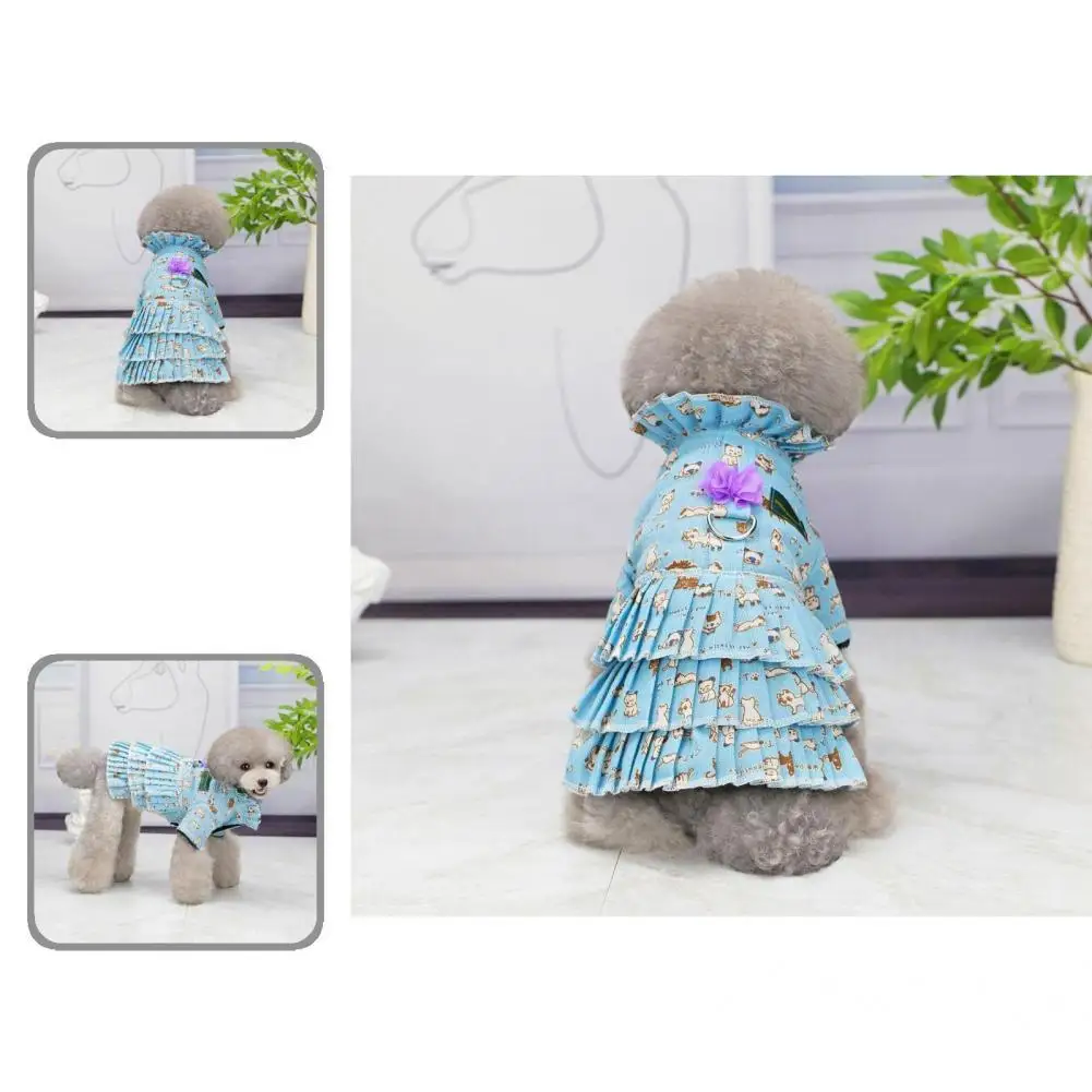 

Юбка для домашних животных с мультяшным рисунком стильное ветрозащитное утолщенное платье принцессы для собак кошек