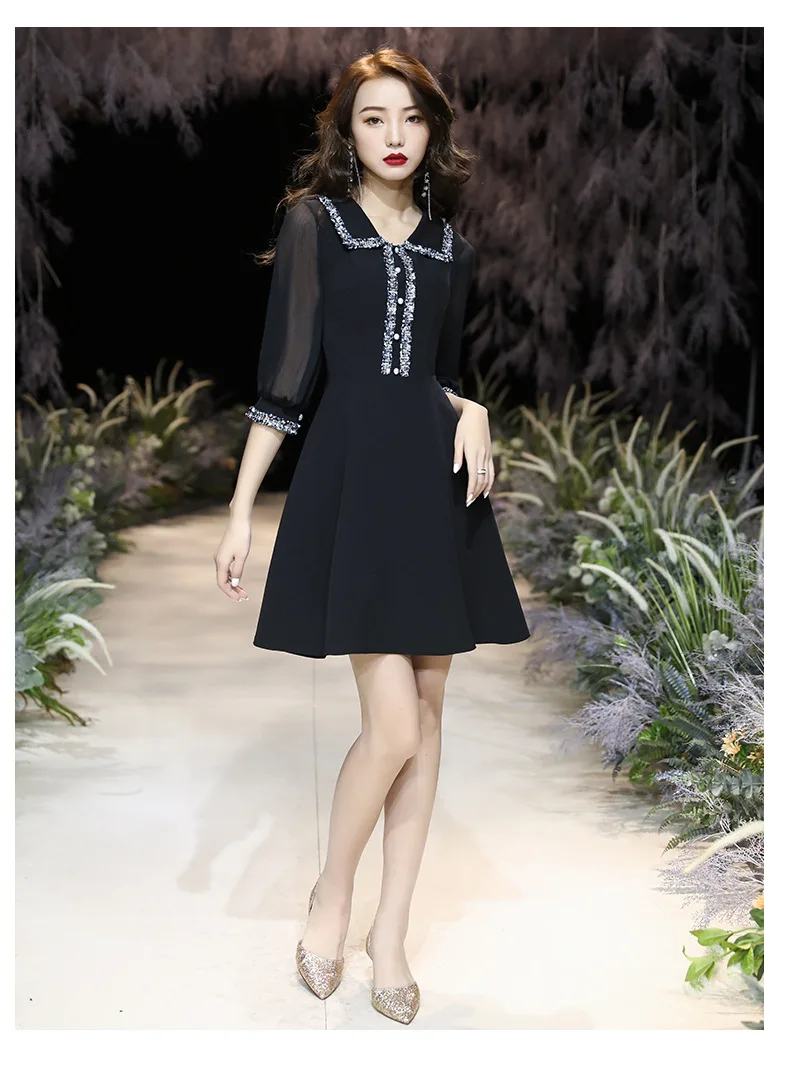 Черное сексуальное женское платье знаменитости для вечеринки подростков