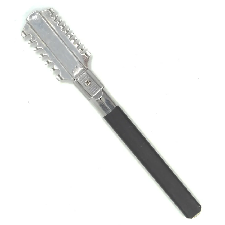 

Stainless Steel Edge Shaving Razor Rubber Handle Removable Professional Barber Cutting Hair Straight Razors T-090 Shaving Knife