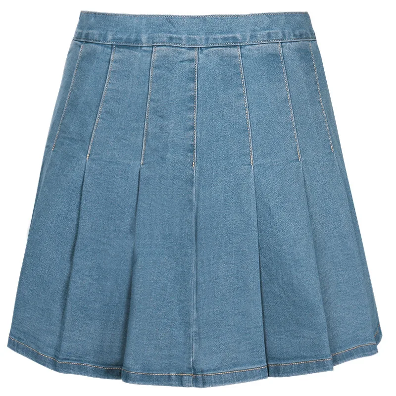 

Denim Mini Skirt Women Sexy Pleated High Waist Pleated Skirt Elegant Ladies Fashion Streetwear Party Club