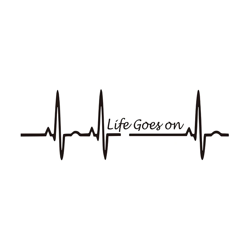 

Small Town 17.5CM*5.8CM Heart Beat Trackpad Life Goes On Nice Decal Black Silver Vinyl Car Sticker C11-1586