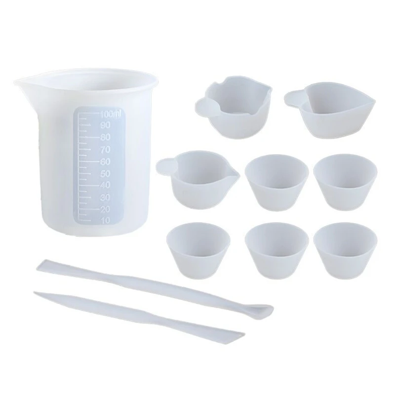 

11Pcs/Set Silicone Resin Measuring Mixing Cup Stirrers DIY Crafts Jewelry Epoxy Resin Glue Tools Kit