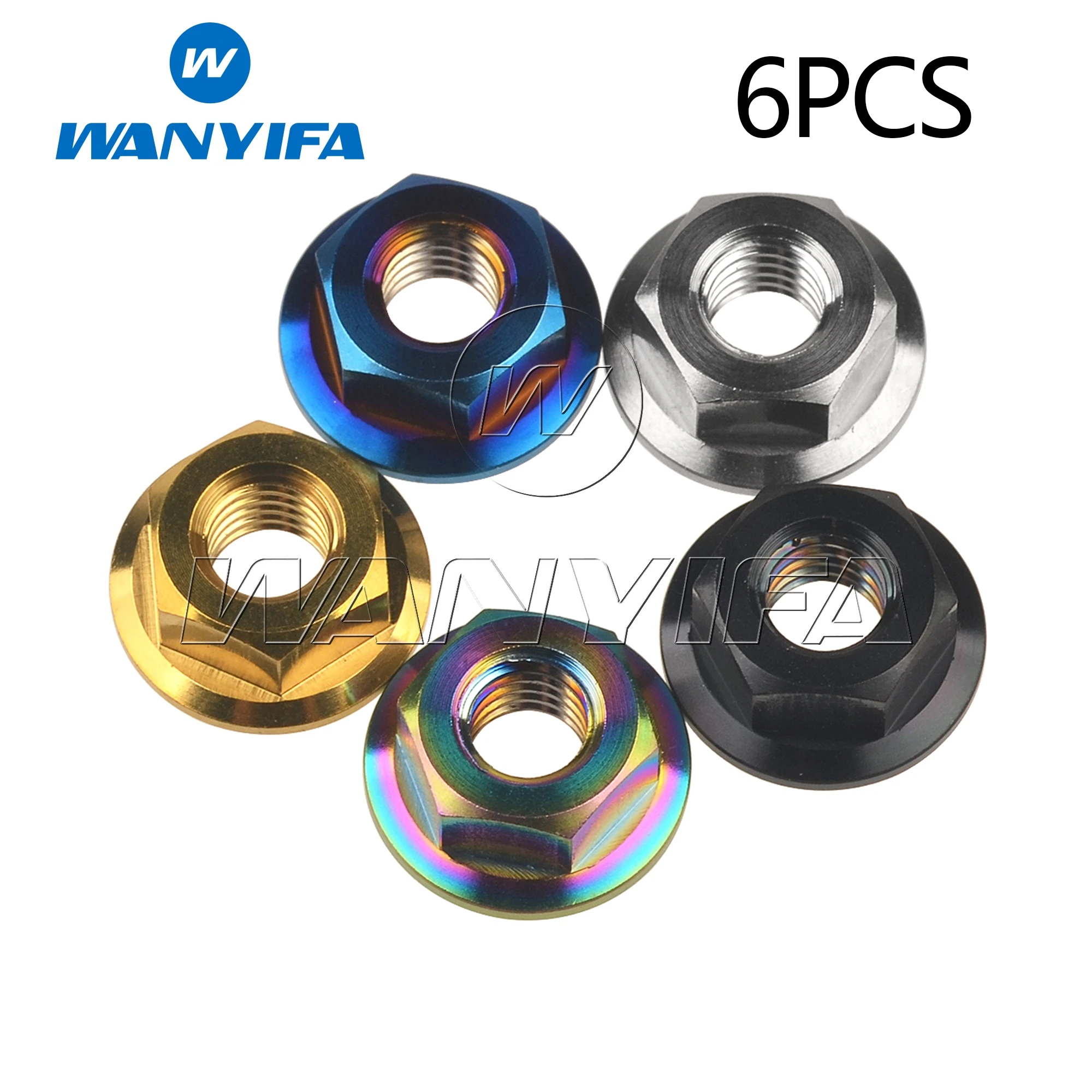 Wanifa M6x1.0mm Стандартный DIN6923 метрический Gr5 титановый сплав с шестигранной головкой