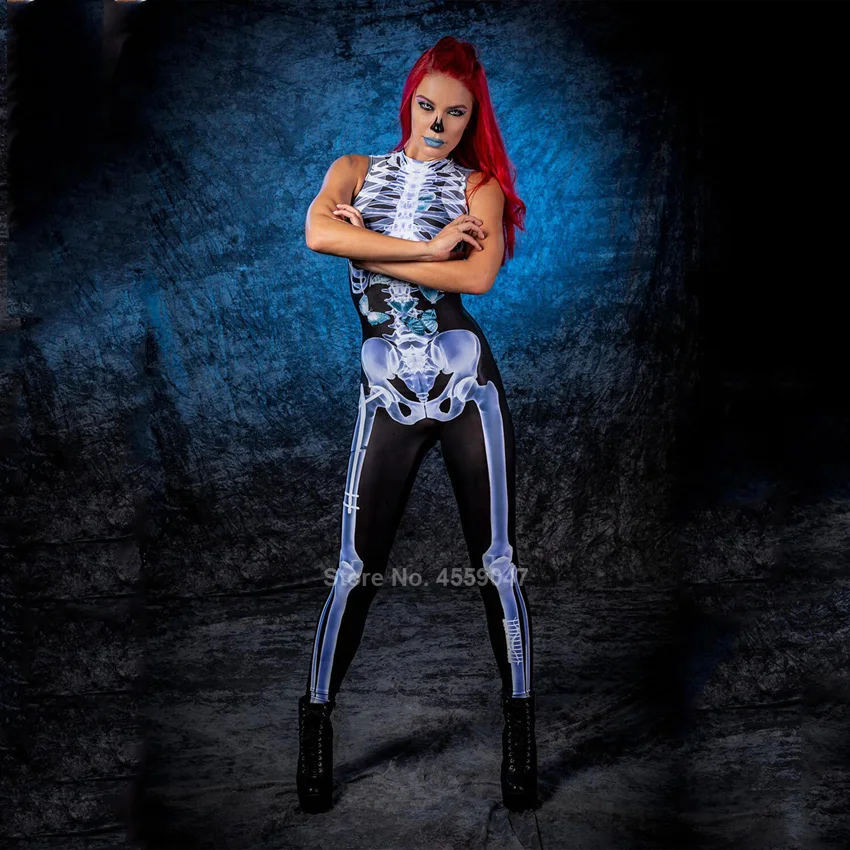 День мертвых зомби раньше для женщин Скелет жуткий карнавал Вечерние