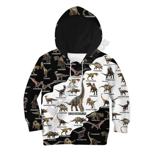 Love Dinosaur Printed Hoodies Kids Pullover Sweatshirt Tracksuit Jacket T Shirts Boy Girl Funny Apparel 56