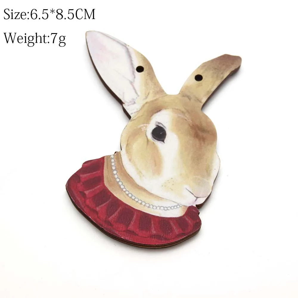 

Wooden pendant animal necklace black dog, rabbit. . .