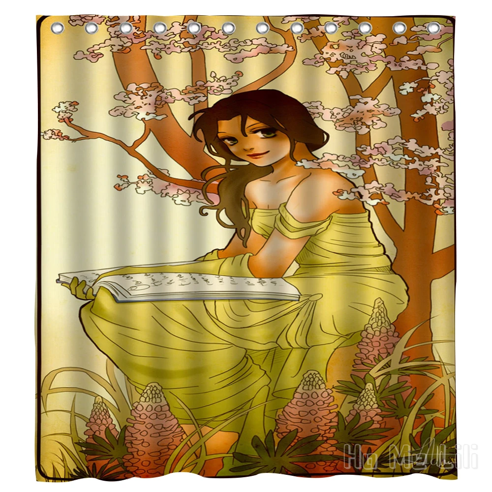 

Princess Tarot Cards Design Waterproof Shower Curtain Bathroom Accessories