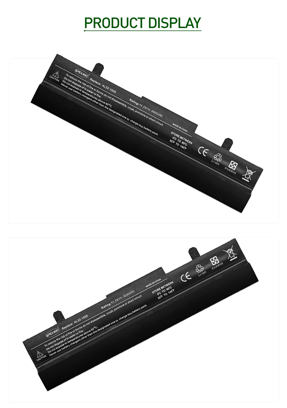 ApexWay Аккумулятор для ноутбука ASUS AL32-1005 AL31-1005 ML32-1005 Eee PC 1001HA 1005HR 1005P 1005PE 1001PQ 1001P 1005 1005H 1005HE