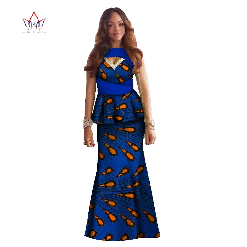 Африканская одежда с принтом комплект из двух предметов платье Дашики макси