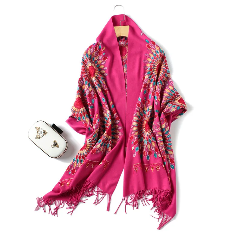 Длинный бархатный элегантный шарф для путешествий женский кашемировый Цветочный шелковый Атласный платок для свадебвечерние вечеринки же... от AliExpress RU&CIS NEW