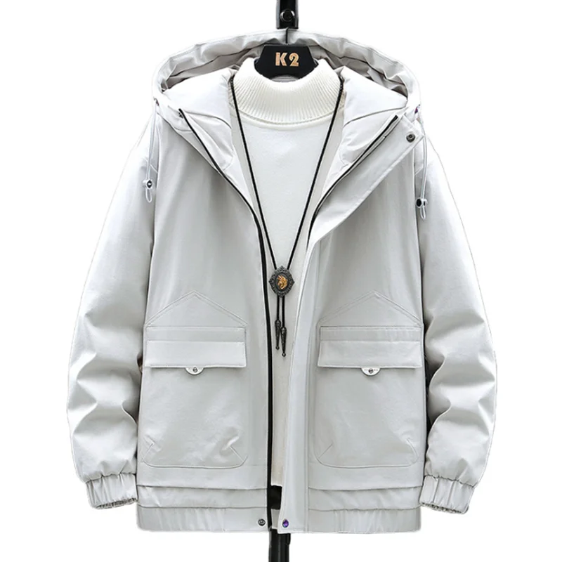 

2020 Winter New Arrival Korean Leisure Warm Plus Size Loose Wild Thick White Duck Down Men Hooded Down Jacket Tide Free Shipping