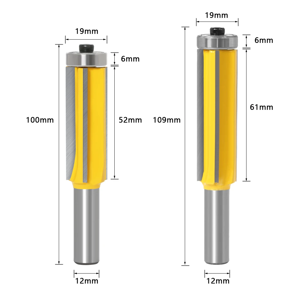 1pc12mm Flush Trim bit Z4 Pattern Router Bit Top & Bottom Bearing Bits Milling Cutter For Wood Woodworking tools | Инструменты