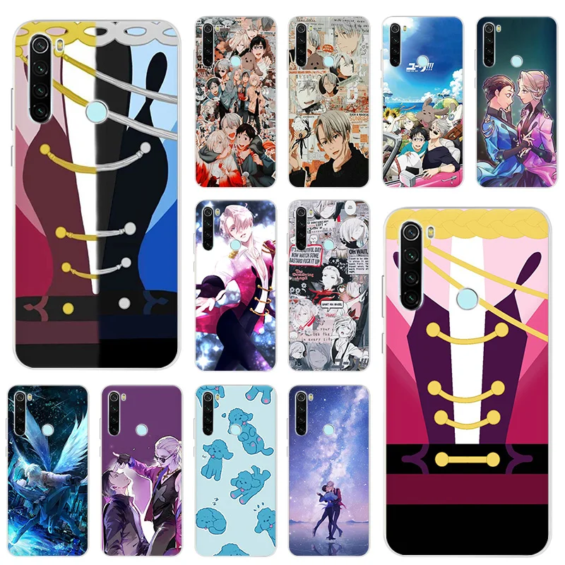 Чехол для телефона Xiaomi Redmi 9 9C 7a 9A 8A Note 10 8T 7 8 Pro 9T 9s аниме Юри на льду прозрачные
