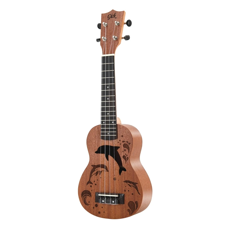 

Детское укулеле Gick, 21 дюйм, гитара из Сапеле, музыкальные инструменты Dolphin Bay, Обучающие укулеле для начинающих