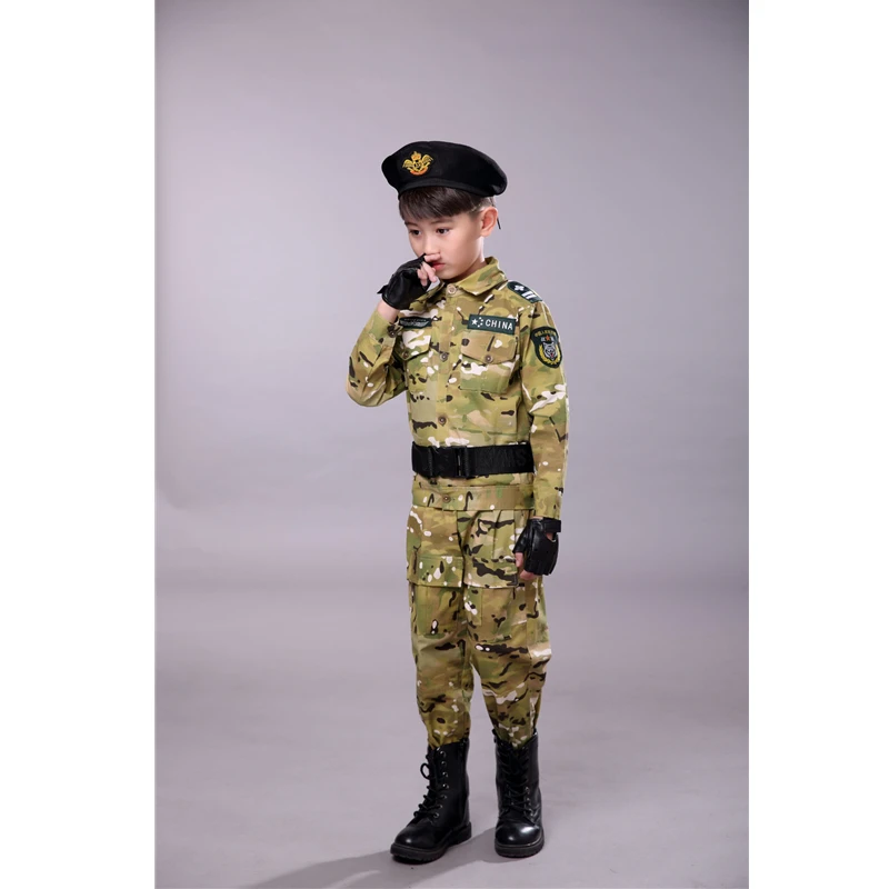 Color3 Long Set Детские военные тактические костюмы ACU, камуфляжные короткие и длинные армейские костюмы, Студенческая верхняя одежда для мальчиков, тренировочная форма - Цвет: Color3 Long Set