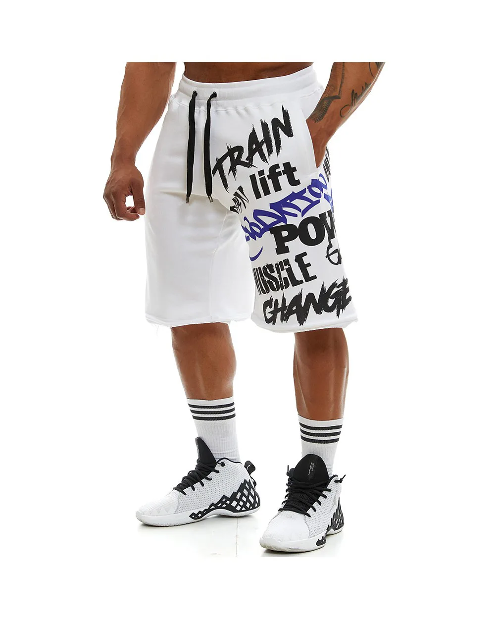 

Muscle Fitness Brothers Summer Men Sports Casual Running Exercise Cotton Loose Burrs Short Shorts /30