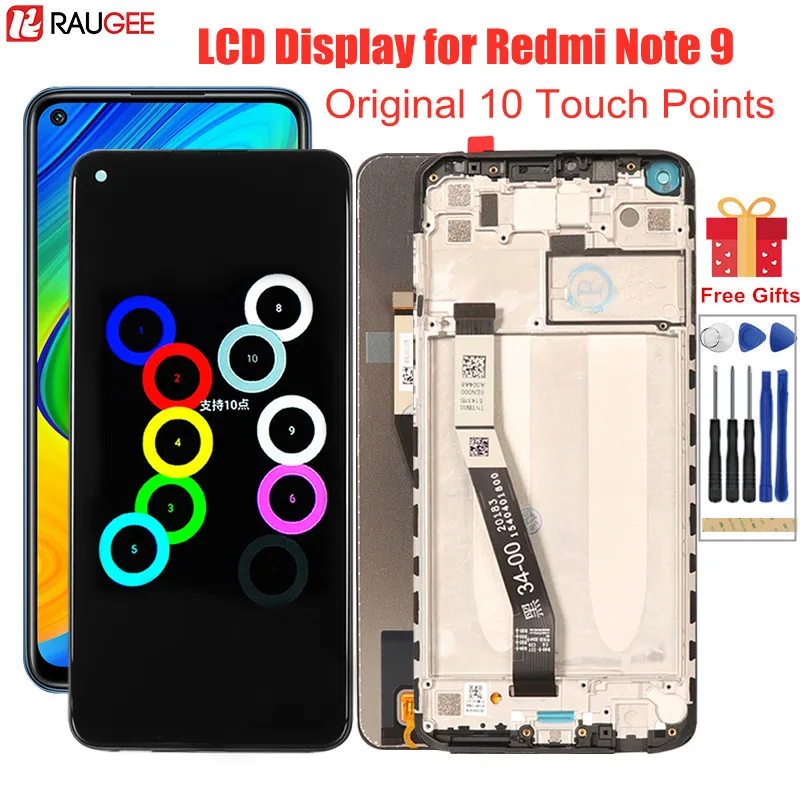 

Display for Redmi Note 9 Original 10 Touch Points LCD Display with Frame Digitizer Screen Replacement for Redmi Note9 Global LCD