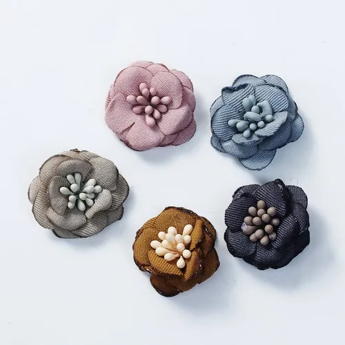 

Random Acrylic Fabric Flowers Jewelry Sewing Crafts Pinkish Gray Pearl Patch DIY Clothing Handmade Materials Sewing Utensils