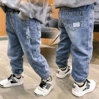 baby boys denim jeans kids boys light blue pants children clothing plus velvet casual trousers new 2021 boy clothes korean pants