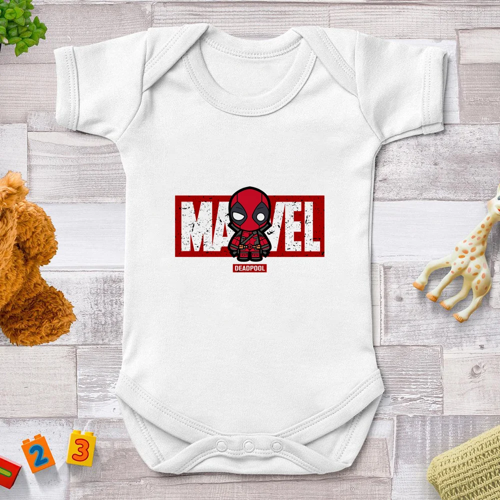 

Marvel Spiderman Printed Superhero Cool Baby Girl Summer Outfit White Short Sleeve Soft Comfortable Rompers Baby Dropship