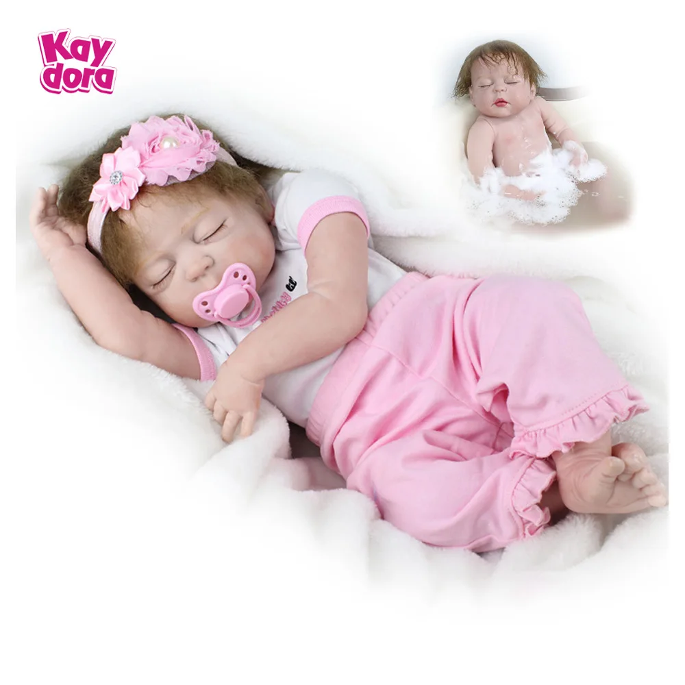 22 дюйма полный мягкий силиконовый Reborn Baby куклы новорожденный Ванна Playmate 55 см очаровательные реалистичные Menina Alive Boneca Младенцы подарок игрушки