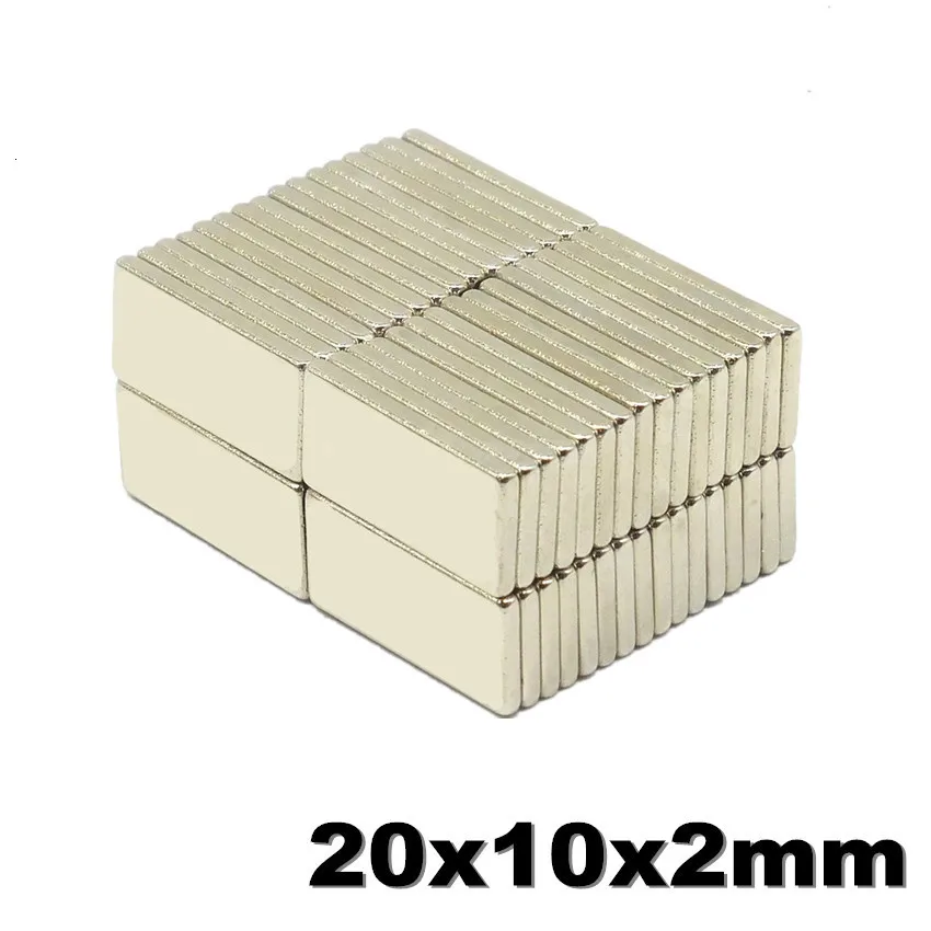 Неодим-железо-боровые, 20x10x2 сильный неодимовый магнит N35 супер мощный маленький холодильник магнита Творческий Cubiod постоянного квадратный игрушка 20 шт