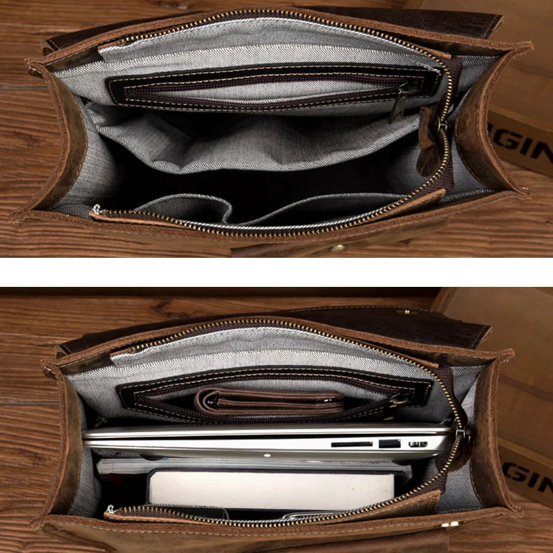 Винтажный Мужской рюкзак Crazy horse из натуральной кожи подходит для ноутбука 15