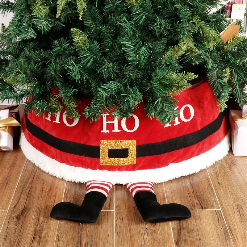 

Christmas tree skirt Christmas party decoration Santa Claus feet Christmas tree 40 inch base apron