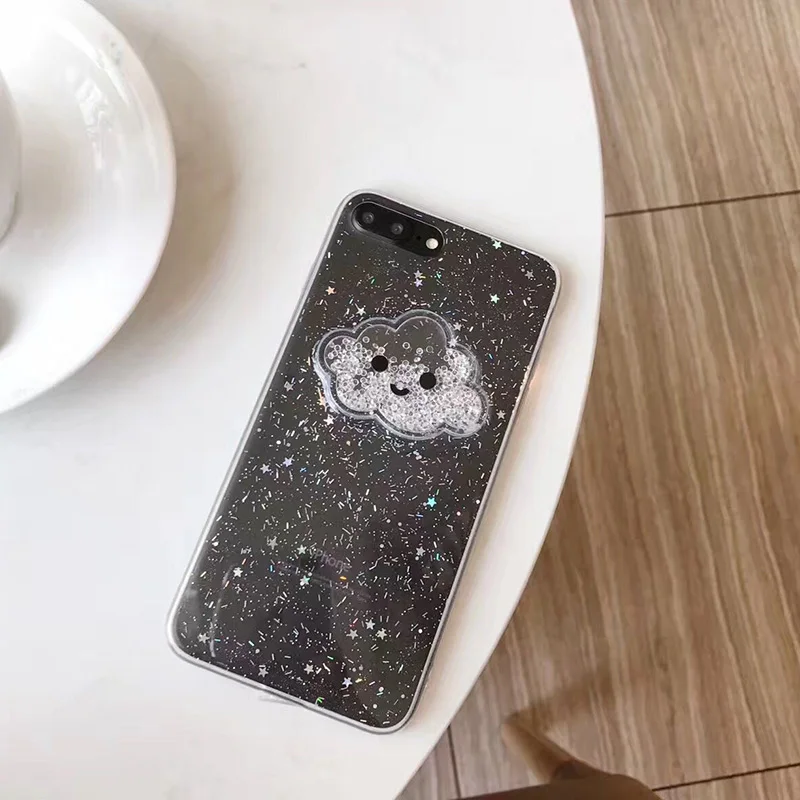 Милые телефонные чехлы с жидким блеском и пудрой для iPhone 11 Pro Max X XR XS 6 6S 7 8 Plus мягкая