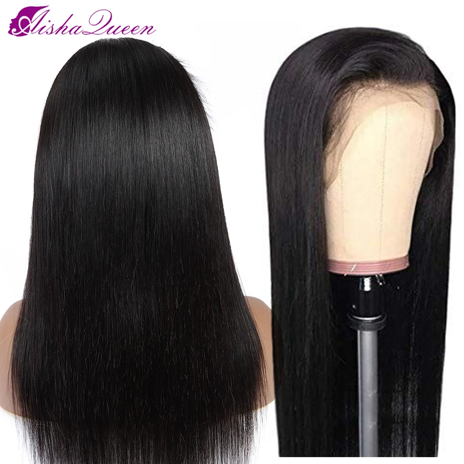 Brazilian Wig 13*4 Straight Lace Front Human Hair Wigs For Black Women Remy 13*4 Lace Front Wigs Pre Plucked Aisha Queen Hair