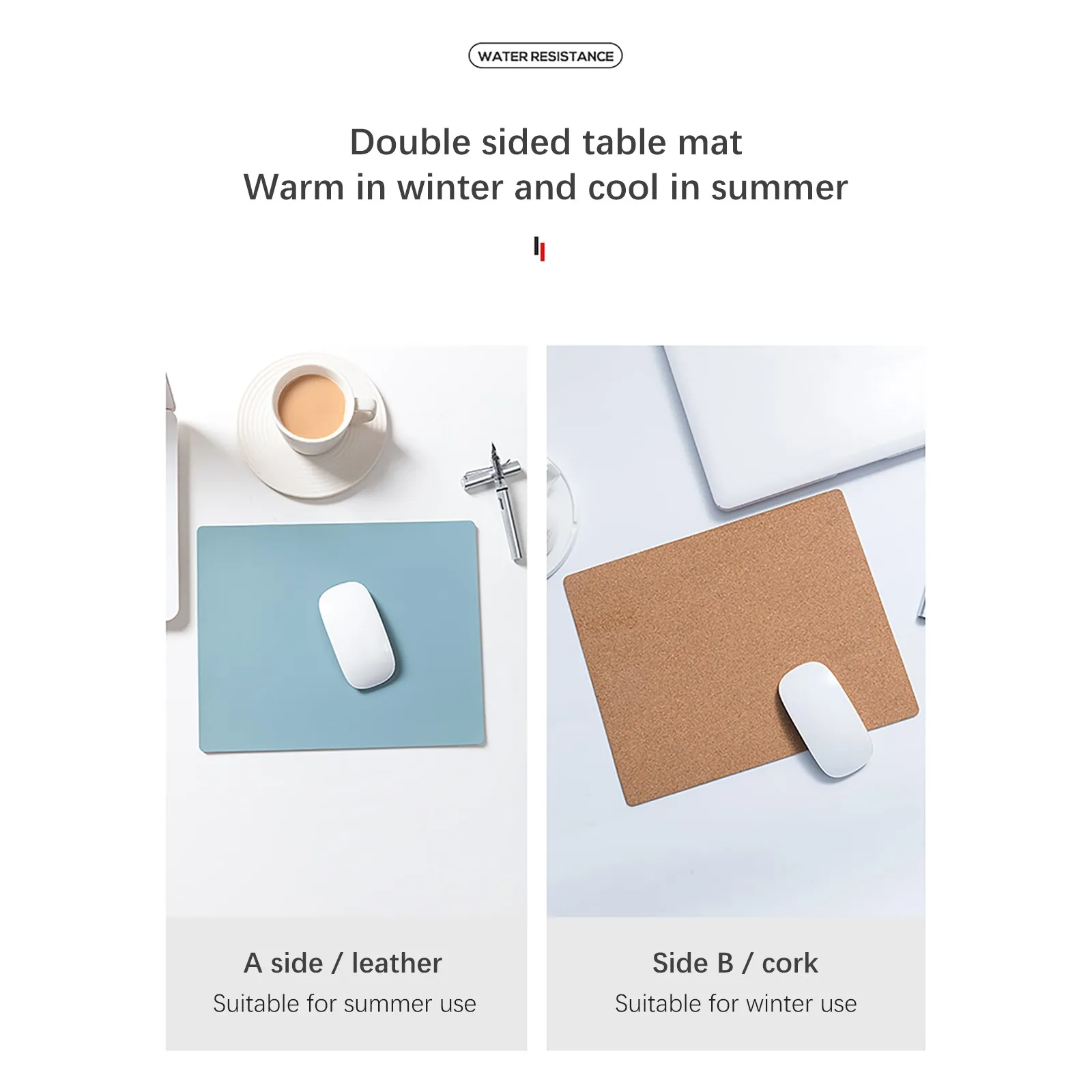 Однотонный офисный коврик для мыши кожаный двухсторонний Водонепроницаемый из