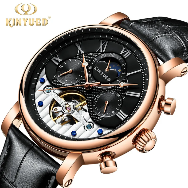 KINYUED креативные автоматические мужские часы 2019 люксовый бренд Moon Phase