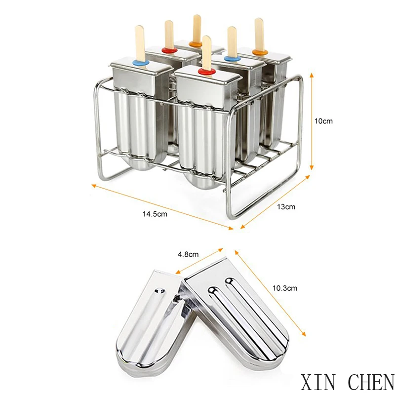 

Homemade Ice Cream Mold with Popsicle Holder Stainless Steel Popsicle Mold Rack Ice Lolly Mold Frozen Lolly Popsicle Maker