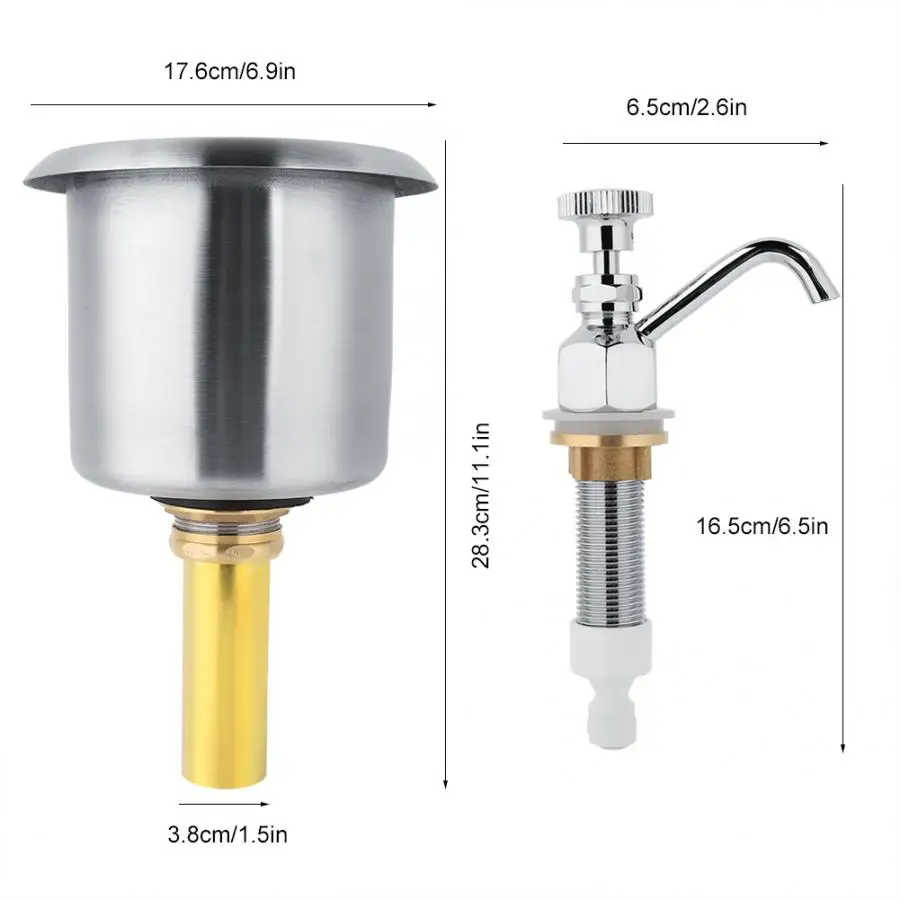 Хромированный кран для пива смеситель из нержавеющей стали с длинным стержнем G5/8