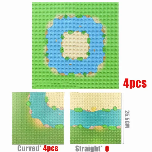 

MOC Bricks Placas 32x32 Base Citys Roadx Street Base Plates Baseplates Grass River Sea Island Classic Building Blocks Bricks Toy