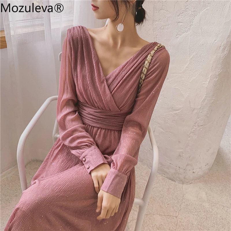 Женское платье трапециевидной формы Mozuleva элегантное однотонное Плиссированное