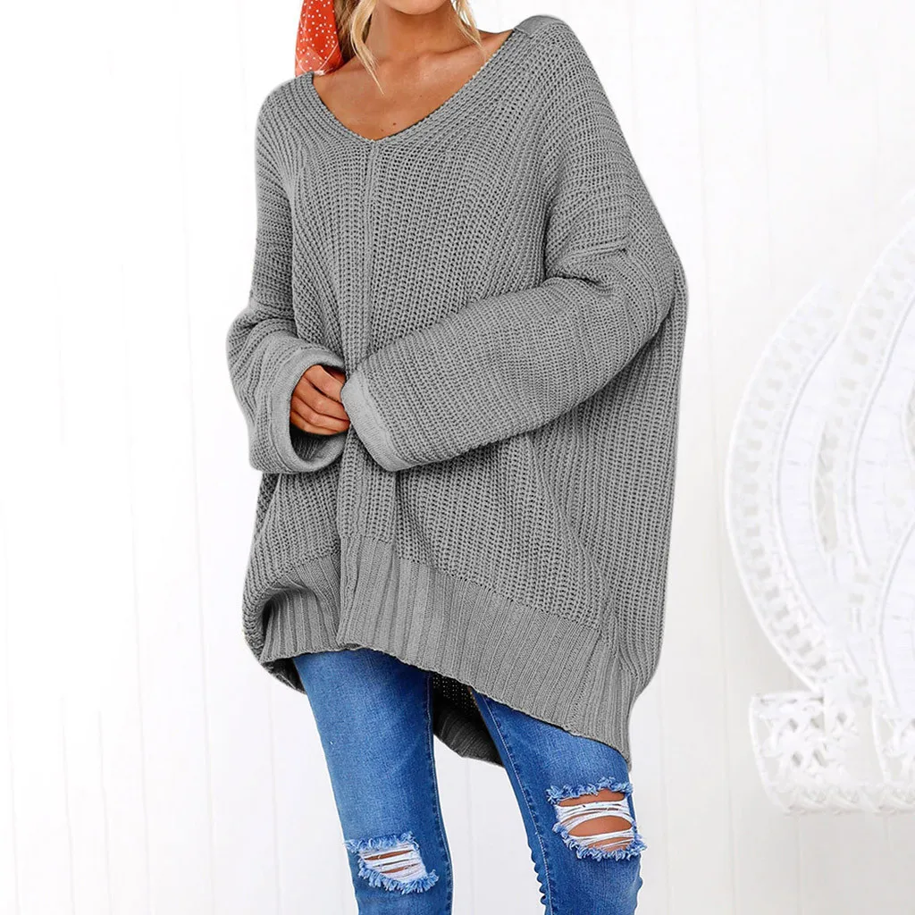 Abrigos Mujer Invierno 2019 модный Женский Повседневный однотонный джемпер с длинным рукавом