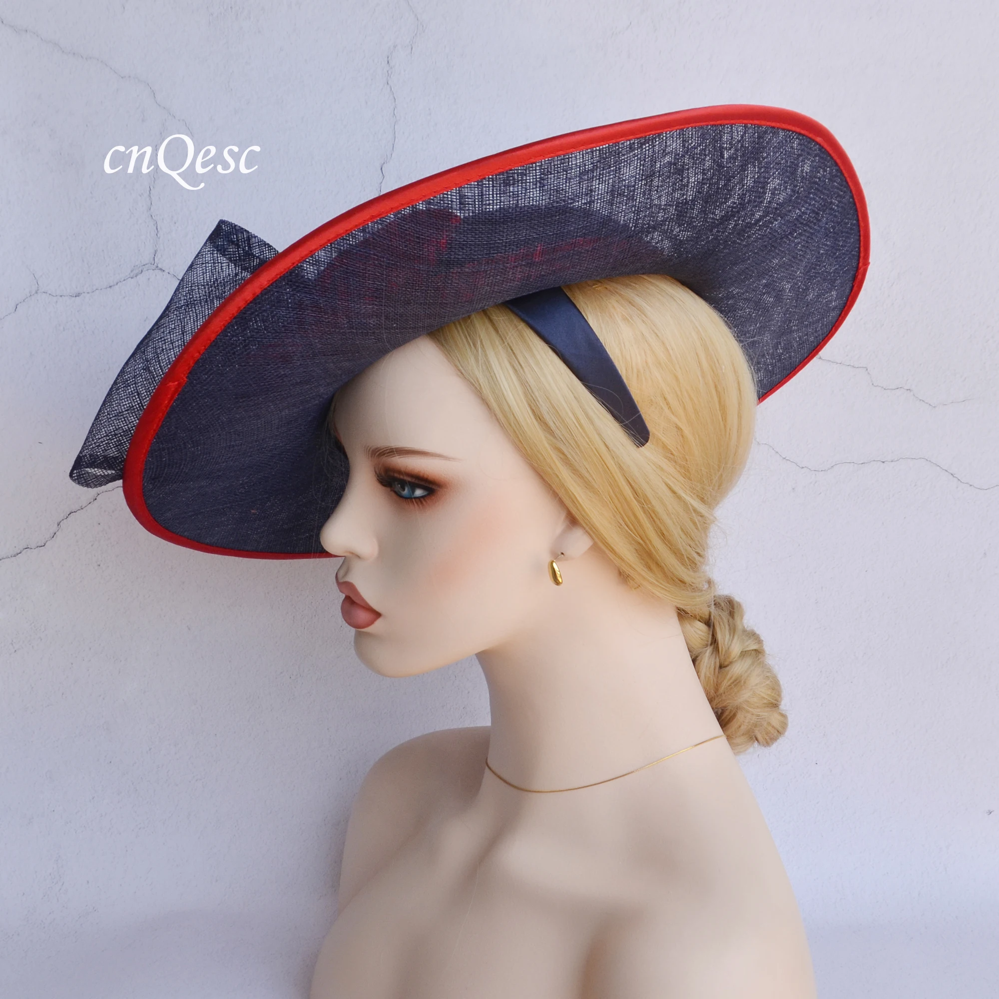 Красный/темно синий X Большой блюдце hatinator различных мероприятий шляпа свадьбная